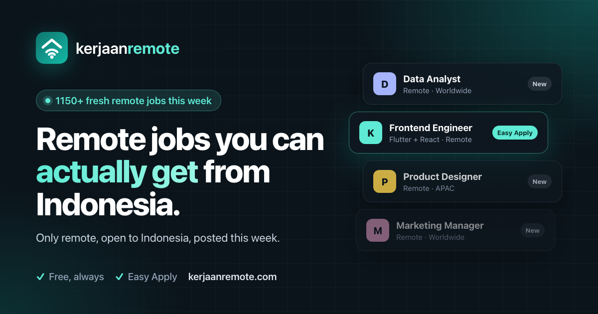 Backend Engineer at KerjaanRemote (Remote) · KerjaanRemote